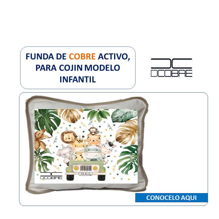 Funda de Cobre activo, para cojín modelo infantil.