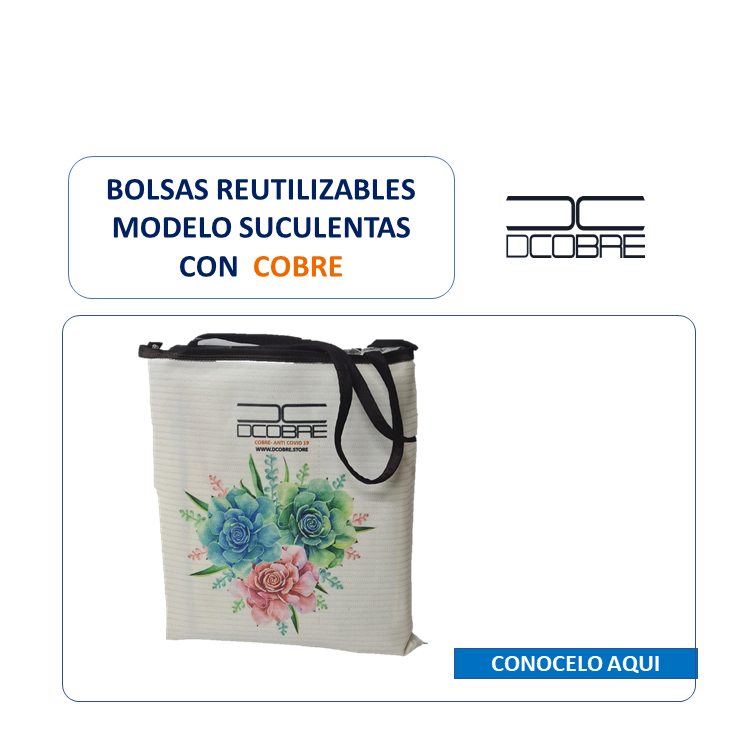Bolsa reutilizable con cobre. Modelo SUCULENTAS 300 grs.