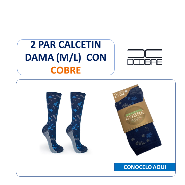 2 Pares de calcetín con COBRE para damas, LIQUIDACIÓN.