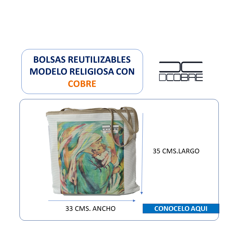 Bolsa reutilizable con cobre activo. Modelo RELIGIOSA.