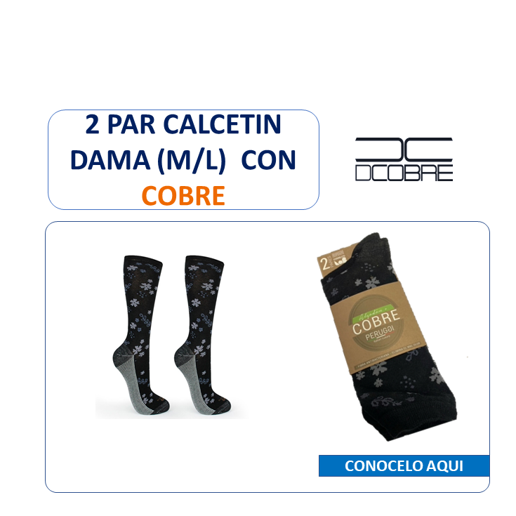 2 Pares de calcetín con COBRE para damas, LIQUIDACIÓN.