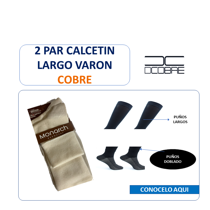 2 Par de calcetín puño SUAVE. Con cobre, LIQUIDACIÓN COD 26472.