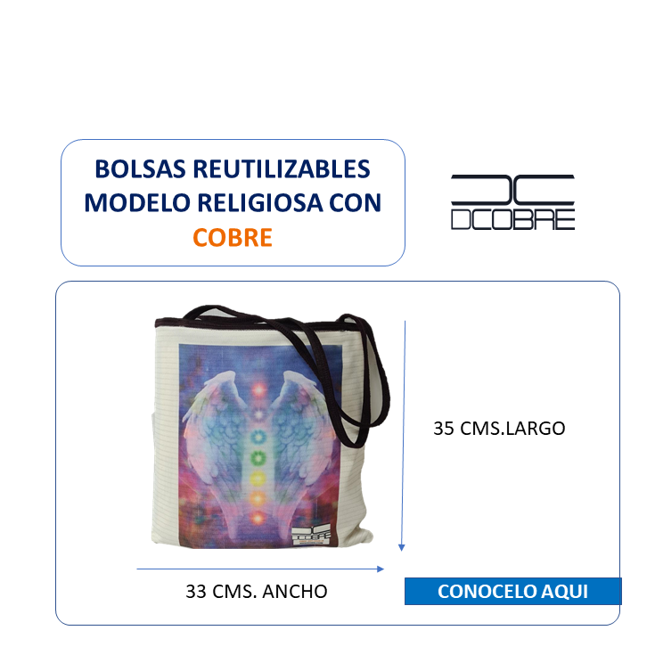 Bolsa reutilizable con cobre activo. Modelo RELIGIOSA.