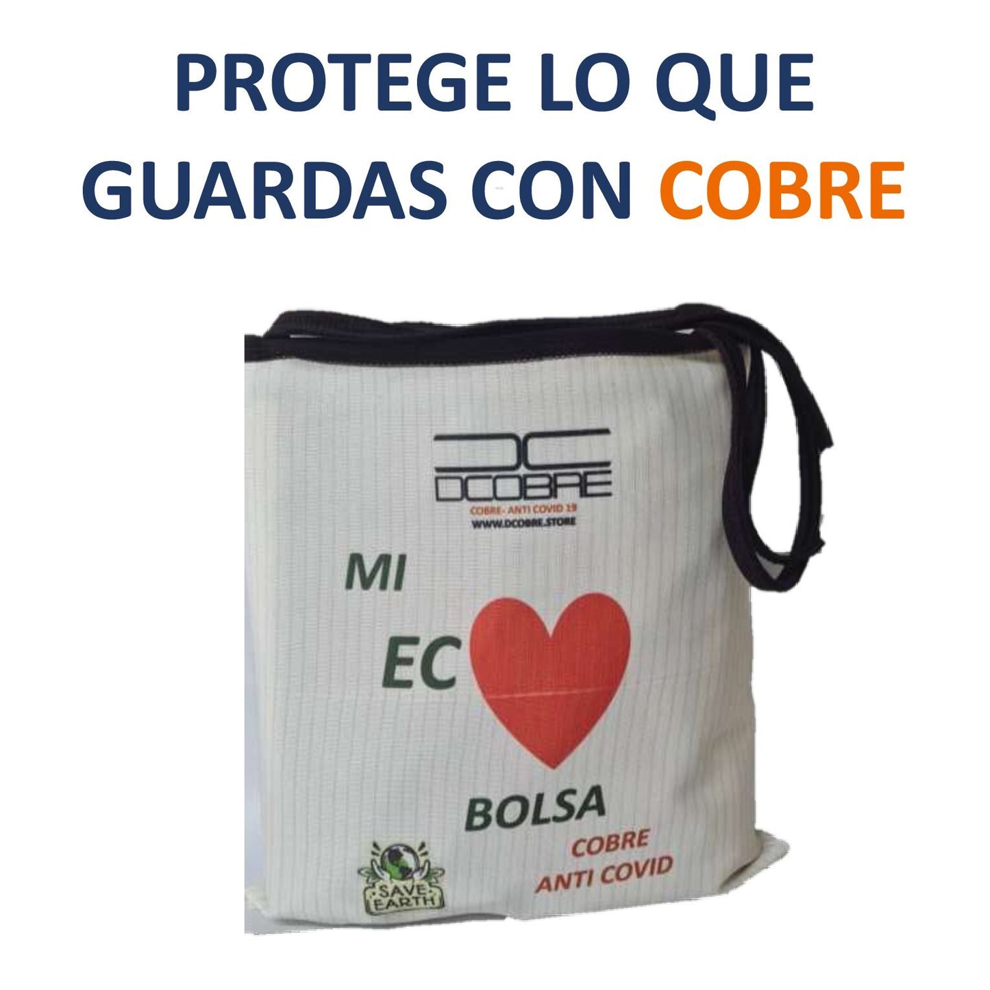 Bolsa Reutilizable con cobre. Modelo CORAZON ROJO. 300 grs.