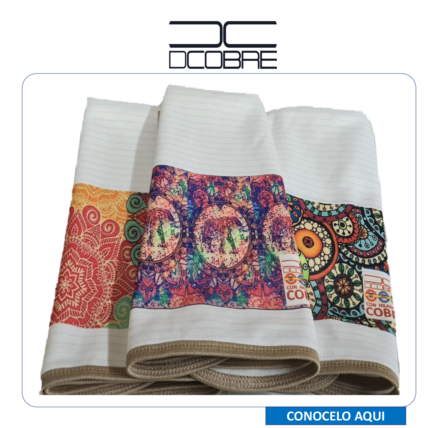 Pack 3 Paños de Platos Cobre absorbentes elimina germenes y olores Mod. MANDALAS (grueso).