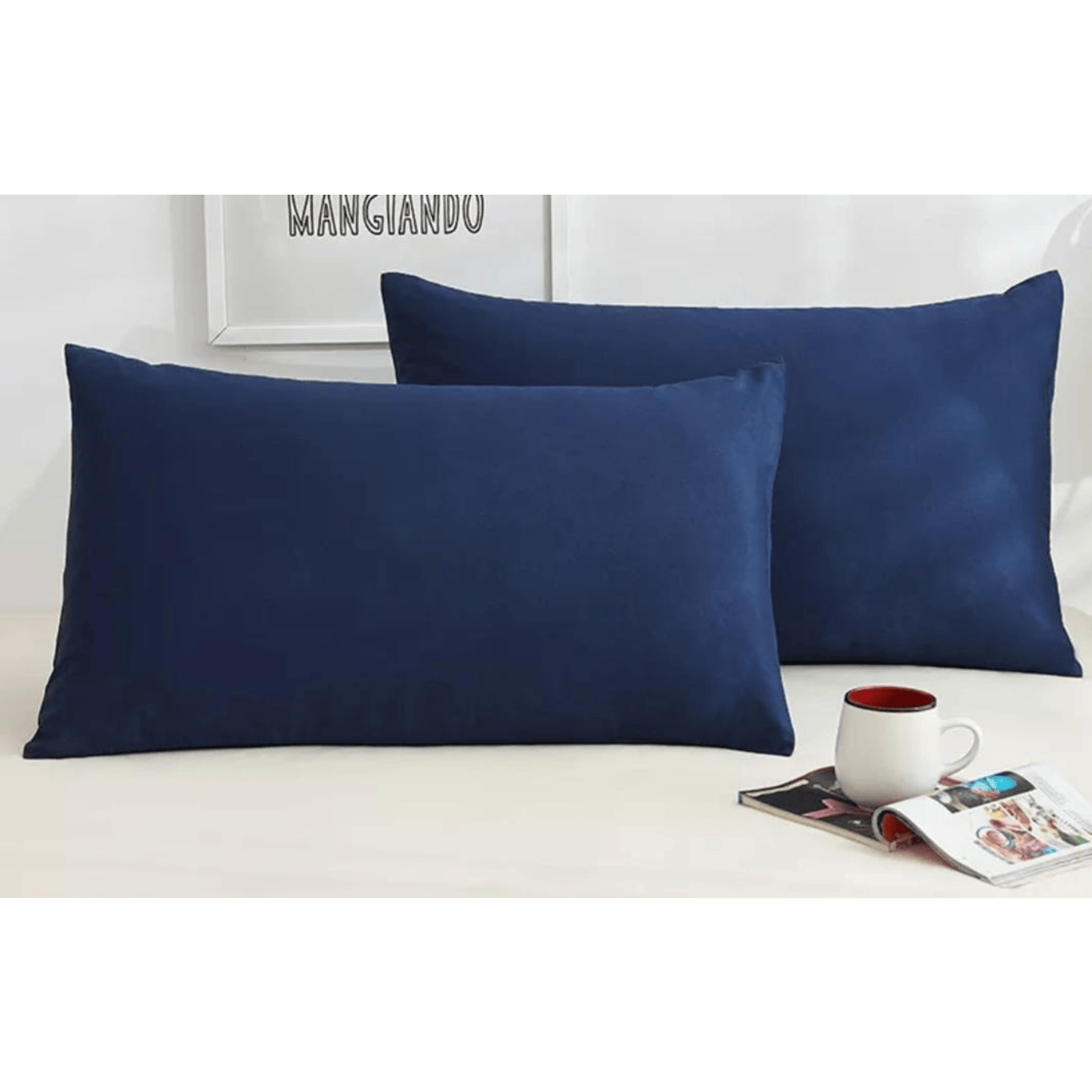 OFERTA Pack 2 Fundas Almohadas AZUL, Tela con Cobre elimina olores y gérmenes. liquidación.
