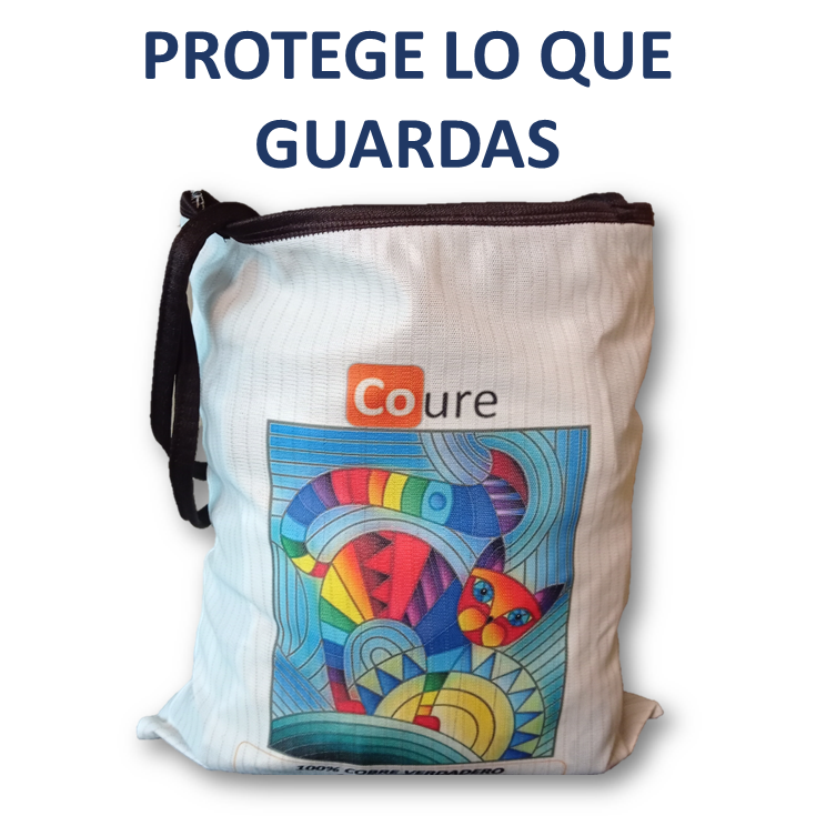 Bolsa Reutilizable con COBRE activo. Diseño GATO (tela 250gr)