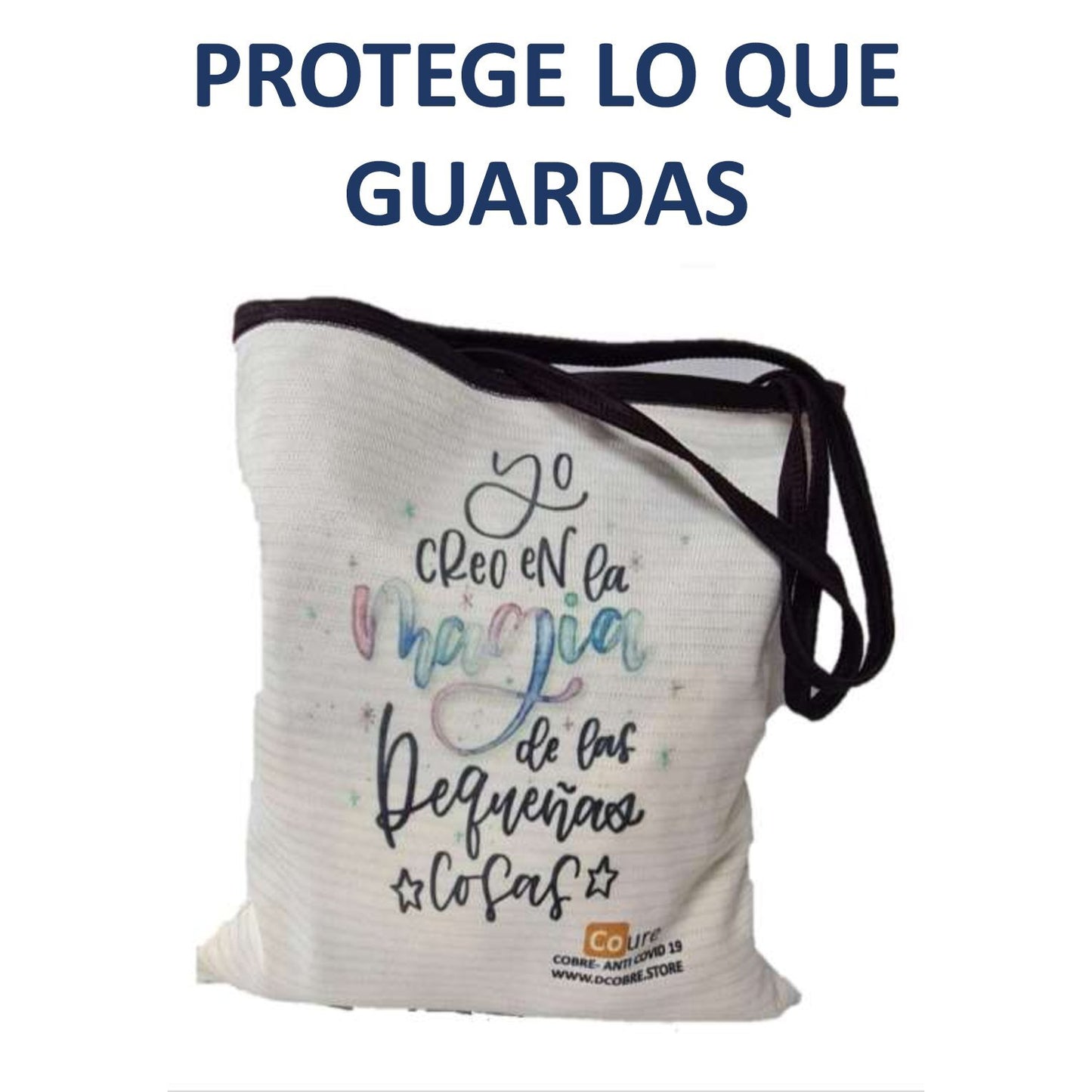 Bolsa Reutilizable MAGIA orillado café.(tela 300gr)