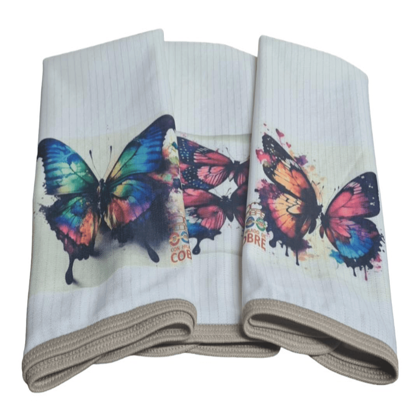 Pack 3 paños de platos absorbentes MARIPOSAS COLOR , tela cobre activo (grueso) NUEVO, OFERTA DEL MES