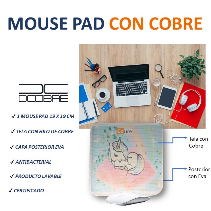 Mouse Pad con COBRE activo. UNICORNIO
