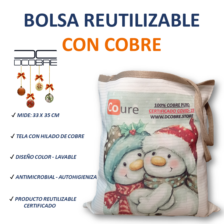 Bolsa COBRE Navidad Muñecos de Nieve 2