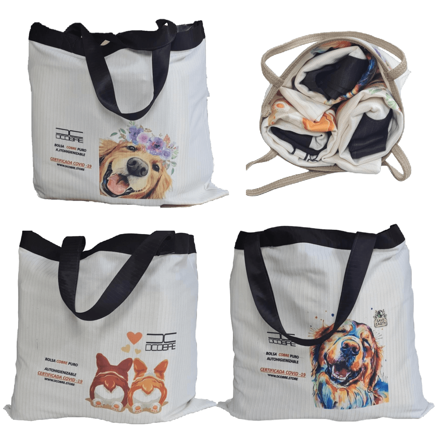 1 Porta Bolsa + 3 Bolsas SUPER en interior con cobre, liquidación.