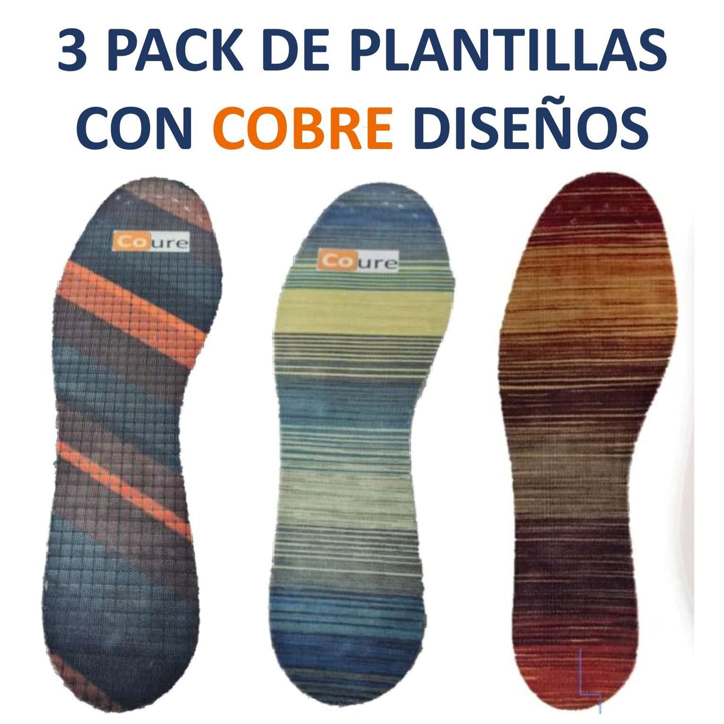 Pack 3 pares de plantillas modelo varón.