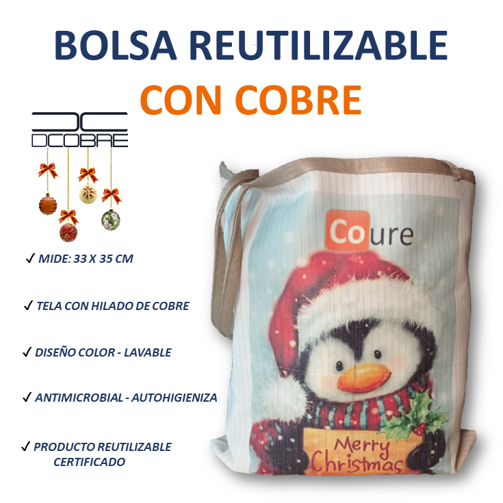 Bolsa COBRE Navidad PINGÜINO