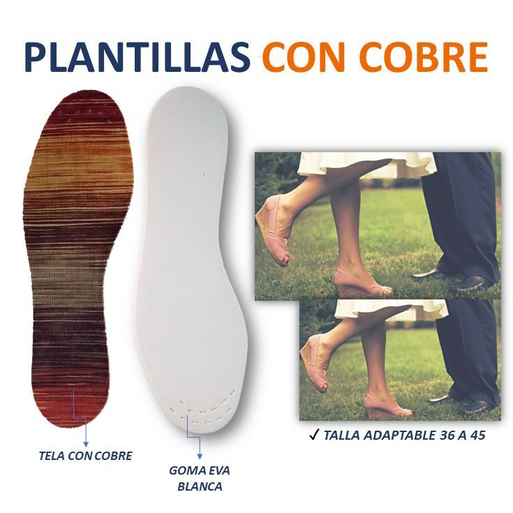 Plantillas para Calzado con COBRE. Diseño DEGRADADO