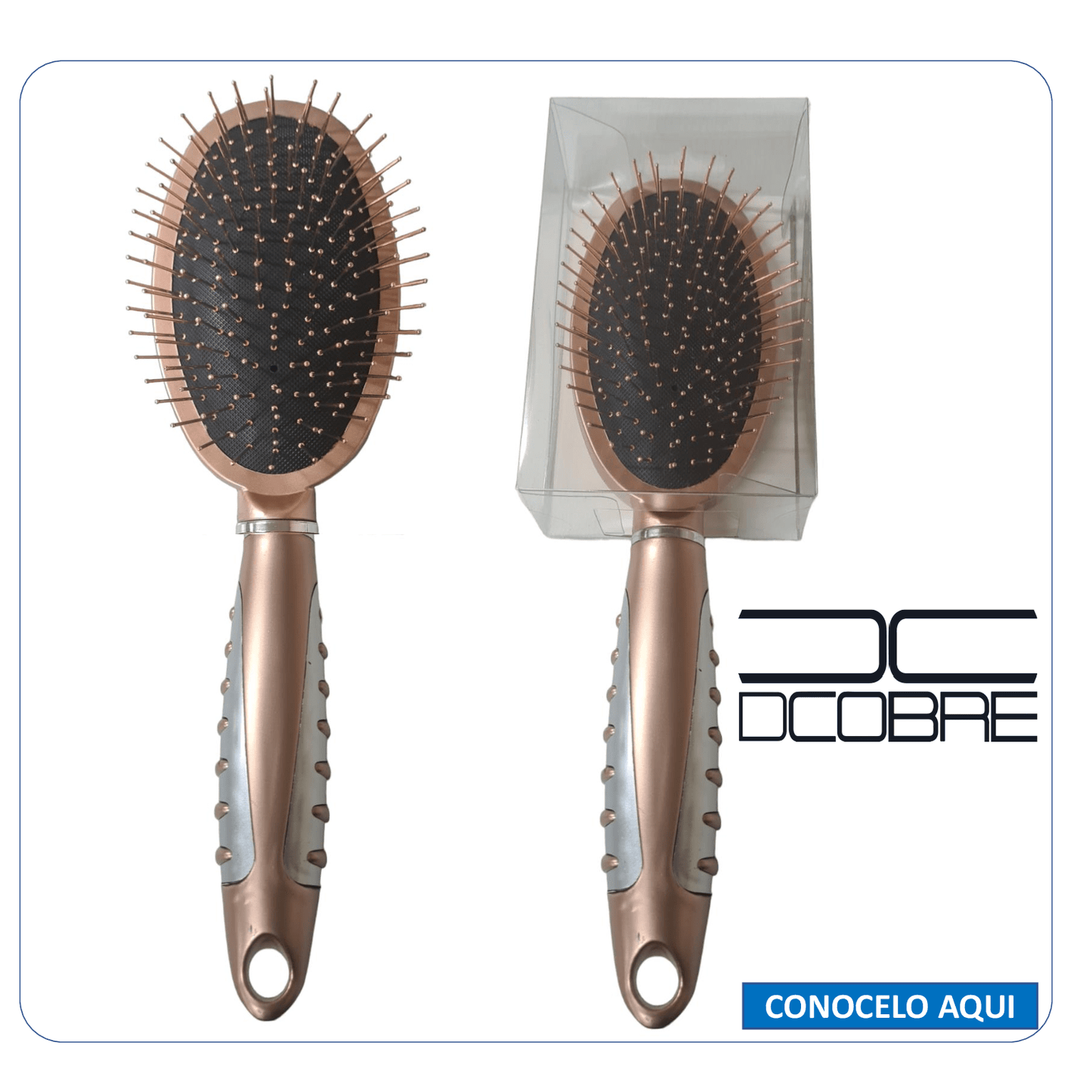 CAJA DE 50 Cepillos para cabello COBRE x mayor, empresas o reventa.