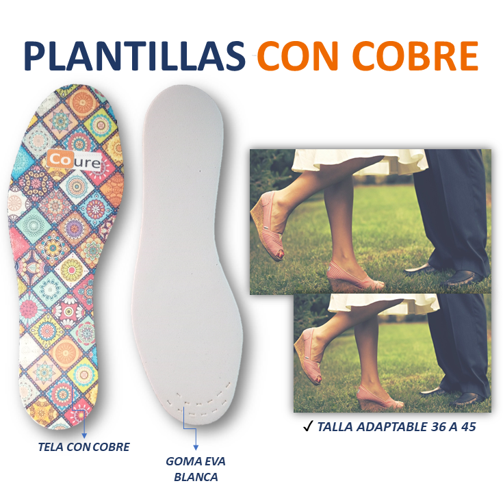 Plantillas para Calzado con COBRE. Diseño MANDALAS