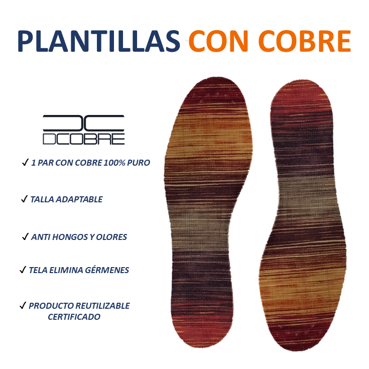 Plantillas para Calzado con COBRE. Diseño DEGRADADO