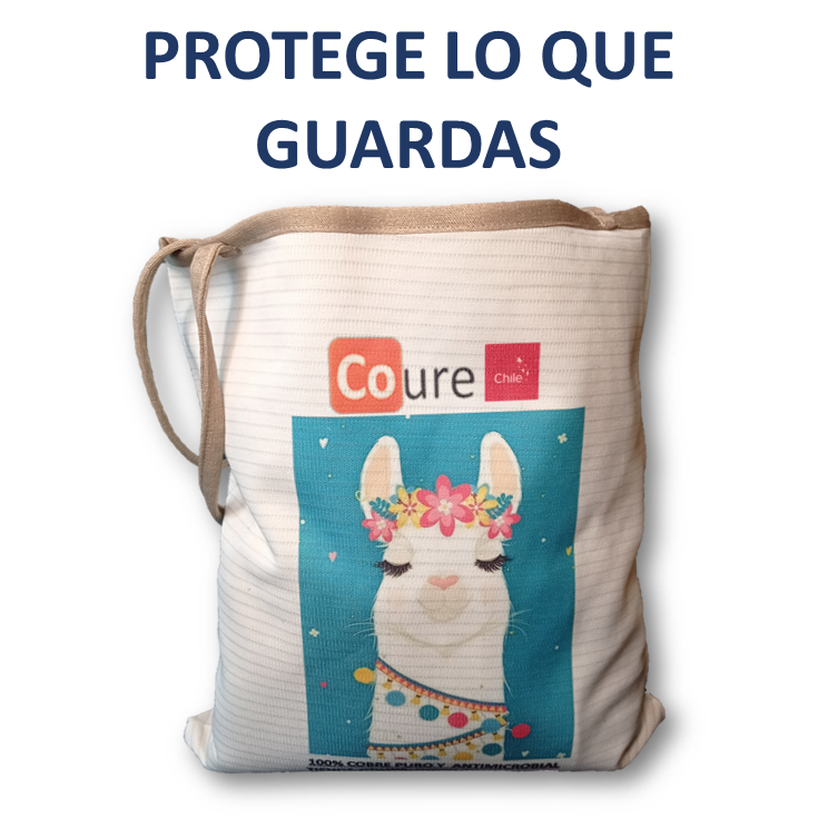 Bolsa Reutilizable con COBRE activo. Diseño LLAMA (tela 300gr)