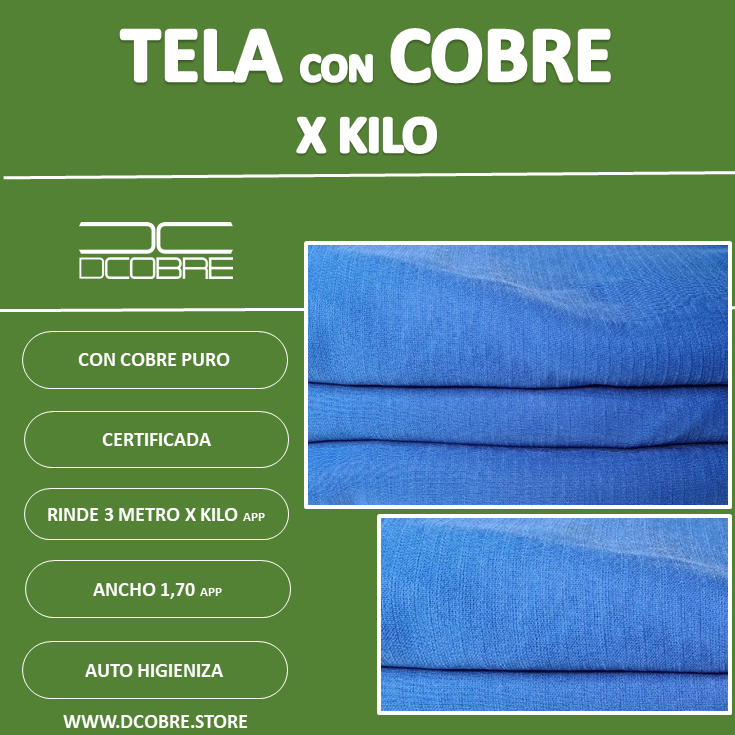Tela con COBRE por kilo Azúl Rey - DCobre