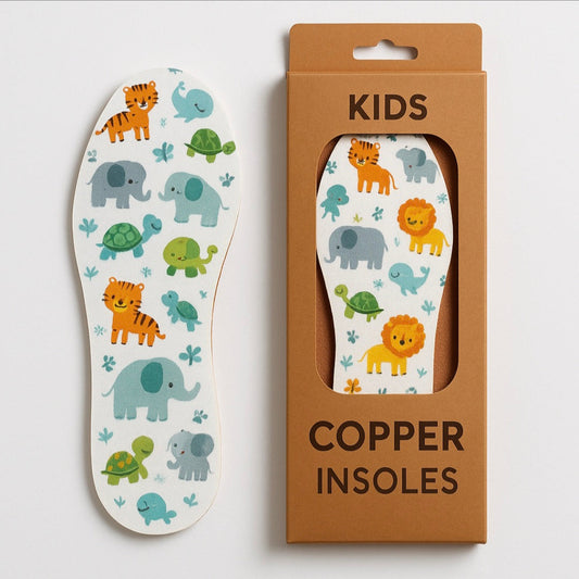 Plantillas Cobre para Niños, evita mal olor e infecciones.