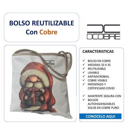 Pack 10 Bolsas Reutilizables en COBRE modelos varias, x mayor.