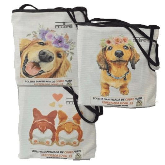 Pack 3 bolsas reutilizables con cobre 300 grs. MODELO PERRITO