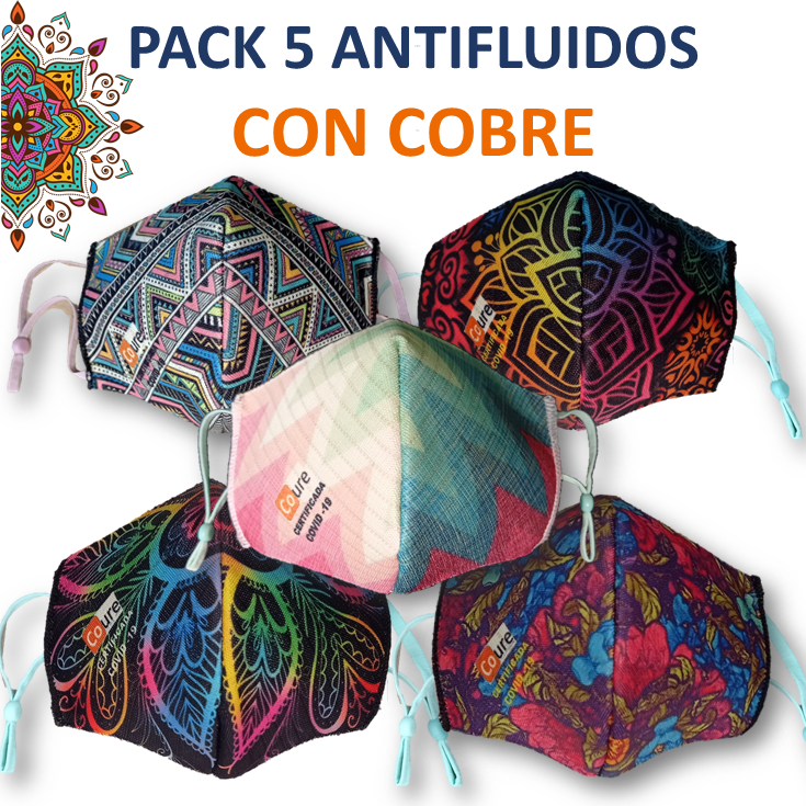 Aprovecha! PACK 5 MASCARILLAS MANDALA ANTIFLUIDO