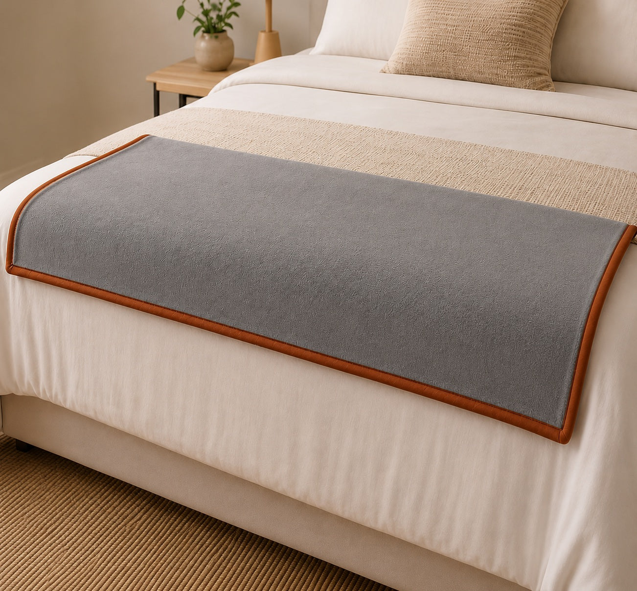 Pie de cama en  Polar y Cobre color GRIS