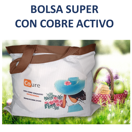 Bolsa SUPER para compras con COBRE activo. Tela 250gr - DCobre