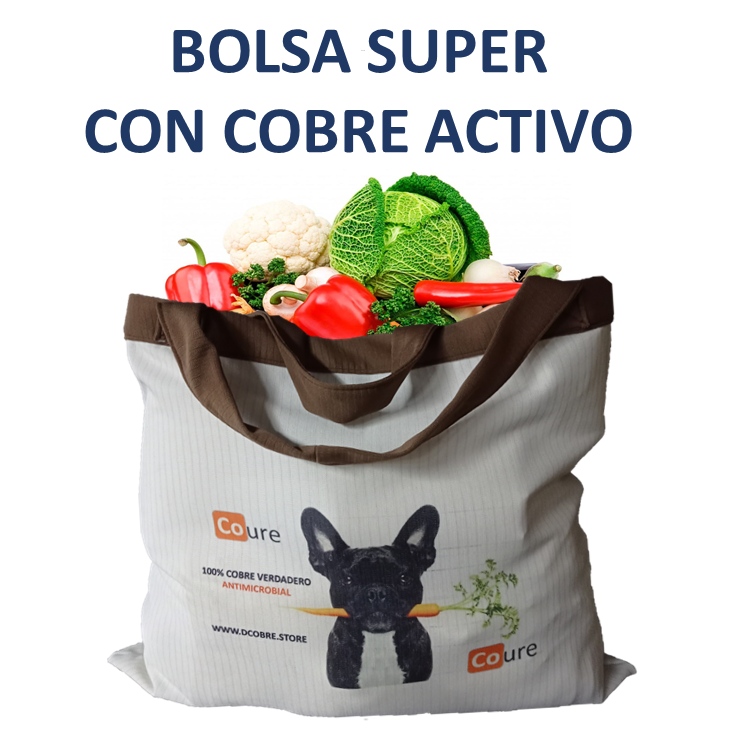 Bolsa SUPER para compras con COBRE activo. Tela 300gr - DCobre