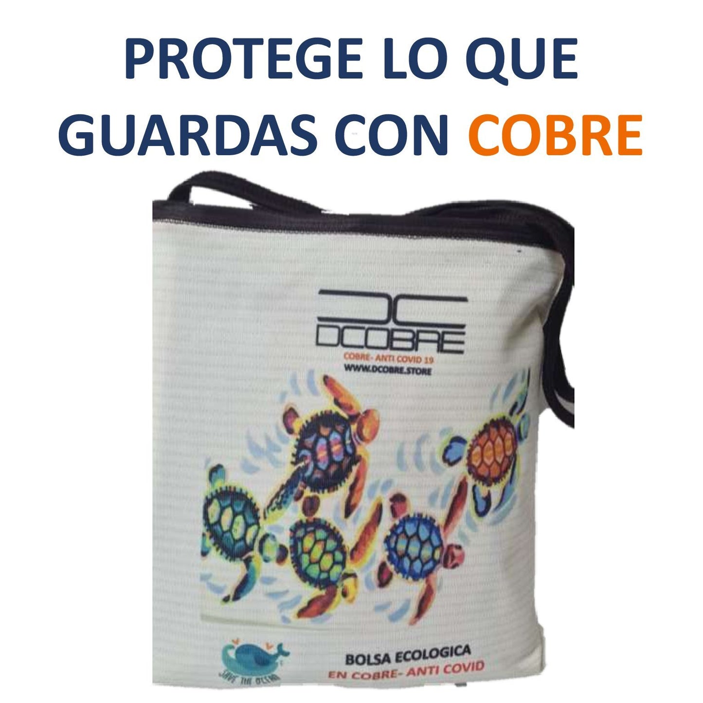 Bolsa Reutilizable con cobre activo. MODELO TORTUGA. 300 Grs.