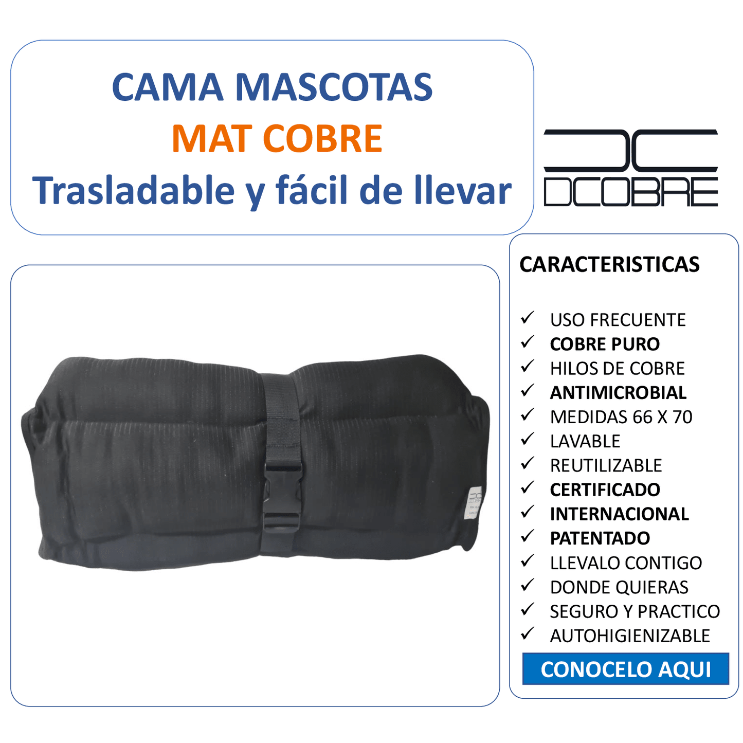 Cama Mascota  Mat Cobre  ANTIFLUIDO, Nuevo, OFERTA DEL MES.