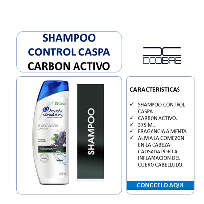 Shampoo control caspa. Carbón Activo.