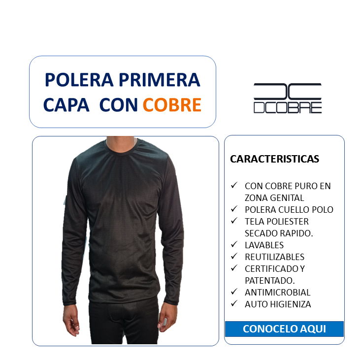 Polera primera capa con cobre.