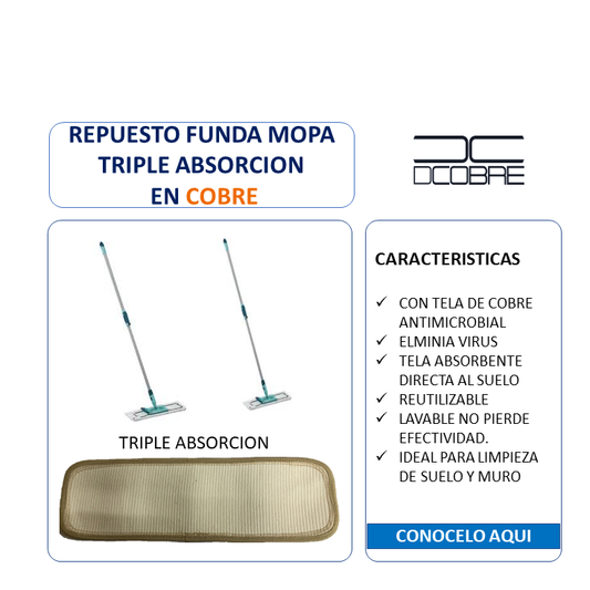 Funda Mopa Triple absorción en cobre.