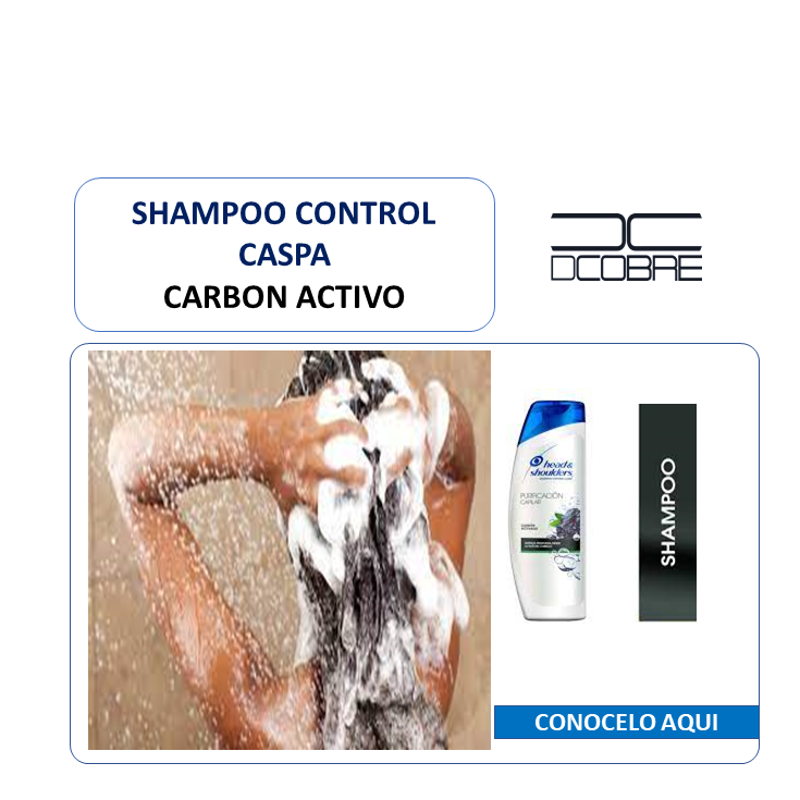 Shampoo control caspa. Carbón Activo.