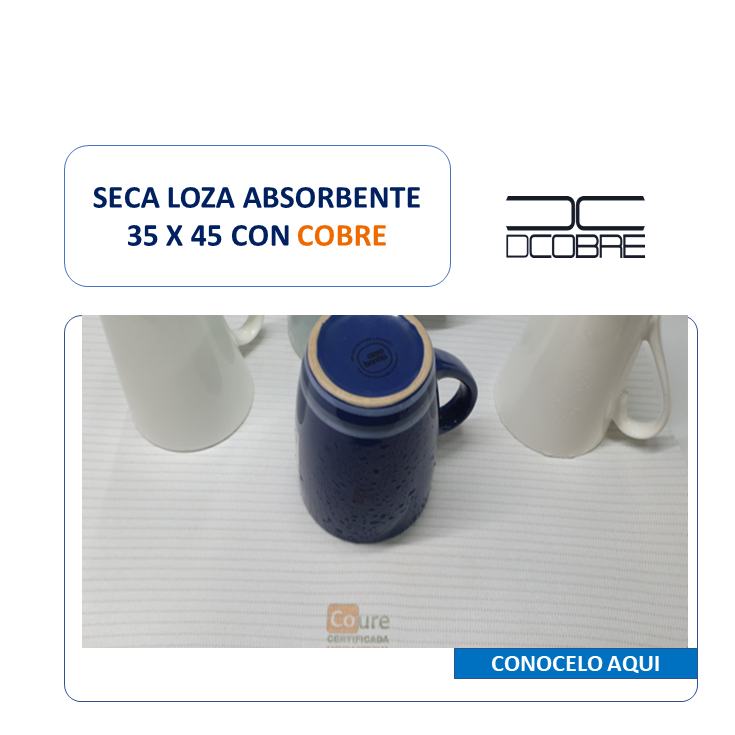 Seca loza absorbe 35 x 45 cms. con Cobre. - DCobre