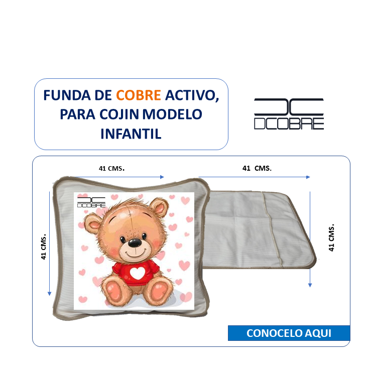 Funda de Cobre activo, para cojín modelo infantil.