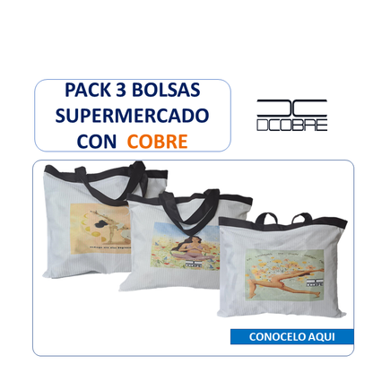 Pack 3 bolsas super, con cobre activo( GRUESA)