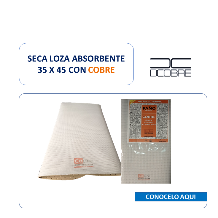 Seca loza absorbe 35 x 45 cms. con Cobre. - DCobre