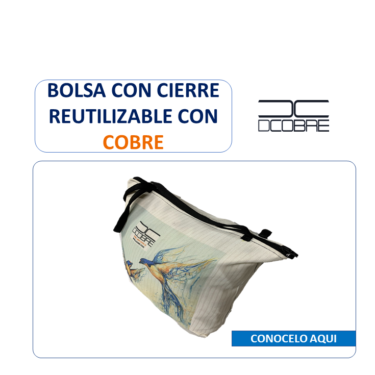 Bolsa Reutilizable CON CIERRE, con cobre Activo. 300 gr.