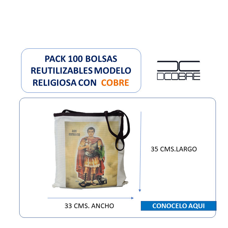 Pack 100 bolsas VARIAS  cobre x mayor para empresa o reventa, REGALO.