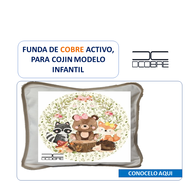 Funda de Cobre activo, para cojín modelo infantil.