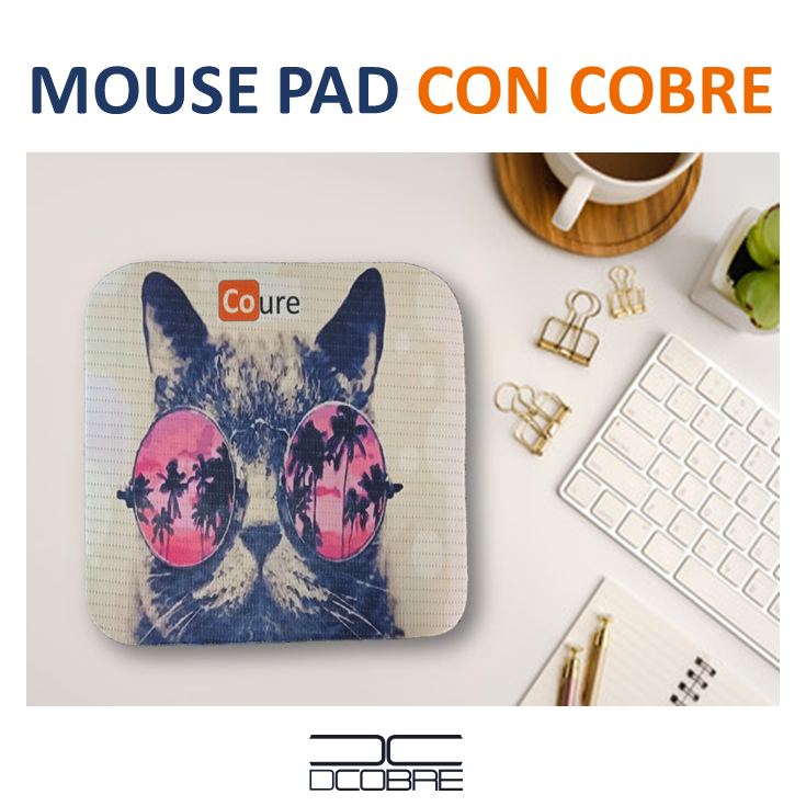 Mouse Pad con COBRE activo. Diseño GATO - DCobre
