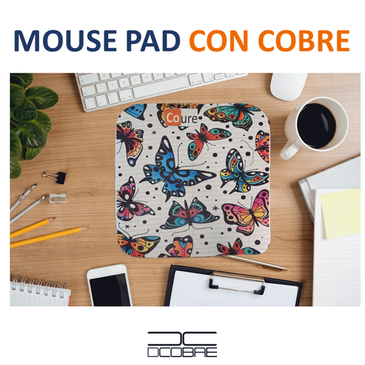 Mouse Pad con COBRE activo. Diseño MARIPOSA2 - DCobre