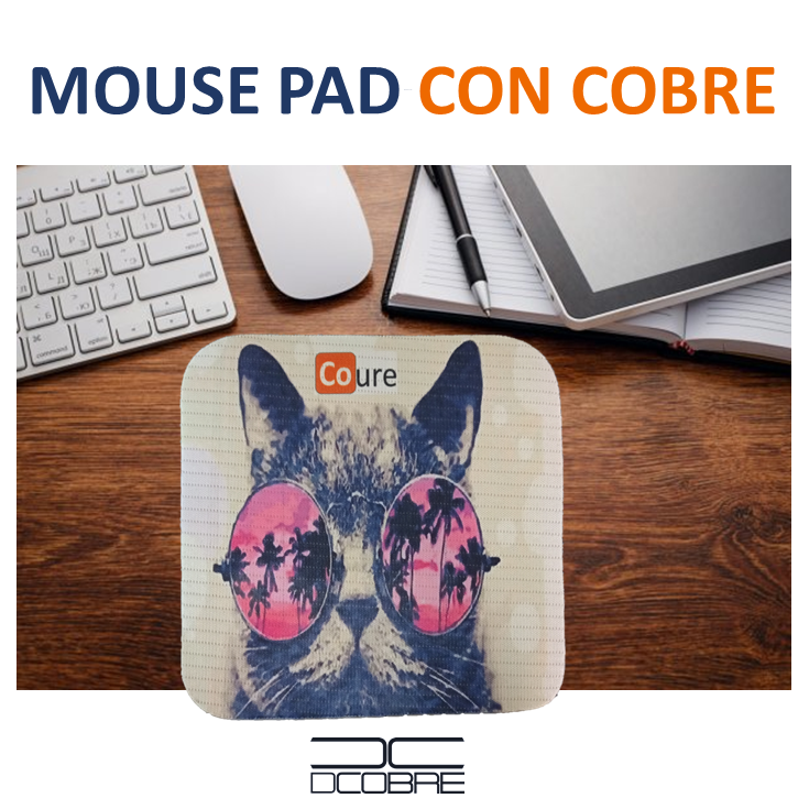 Mouse Pad con COBRE activo. Diseño GATO - DCobre