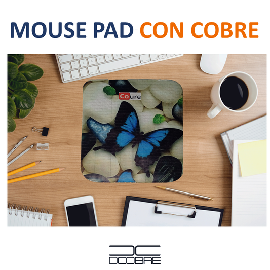 Mouse Pad con COBRE activo. Diseño MARIPOSA - DCobre