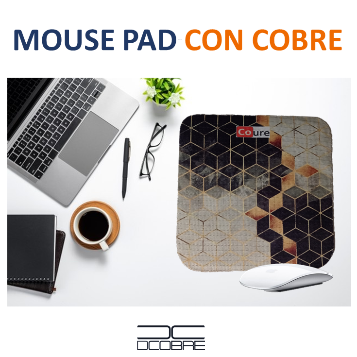 Mouse Pad con COBRE activo. Diseño CUADROS - DCobre