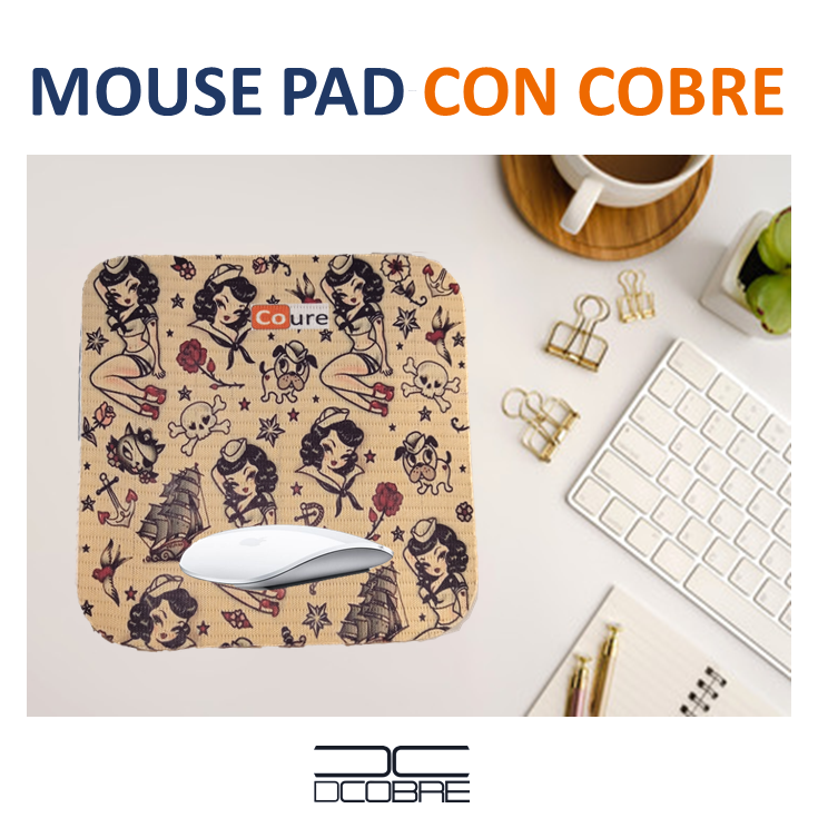 Mouse Pad con COBRE activo. Diseño PIN-UP - DCobre